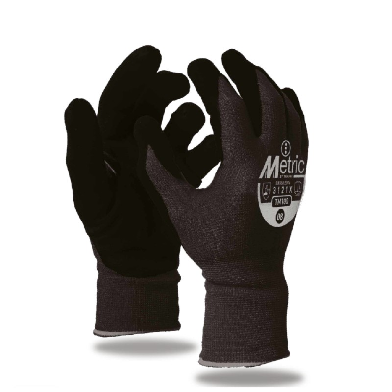 Traffi TM100 Metric 13Gauge PUCoated Grip Handling Gloves